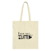 I Love You Latte Tote Bag, Coffee Lover Gift, Cute Tote Bag, Funny Tote Bag, Gift for Her, Valentine's Day Gift, Everyday Tote Bag - Tawshia